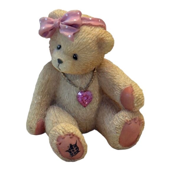Cherished Teddies OCTOBER  Birthstone 1.5" Mini Resin Bear 1996 Hillman Enesco - Picture 1 of 7